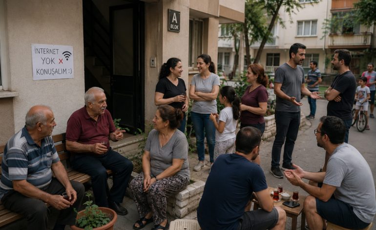 İnternet Kesilince Mahallede İlk Kez Komşular Birbiriyle Tanıştı